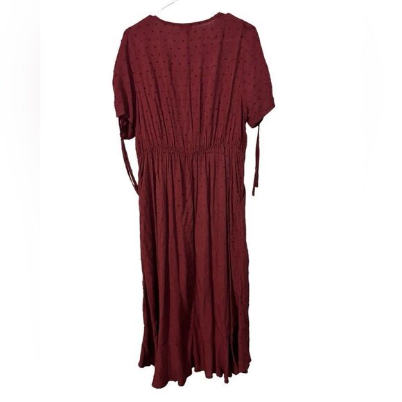 NEW TORRID Women's Midi Swiss Linen Wrap Surplice Dress size M/L - Picture 5 of 12